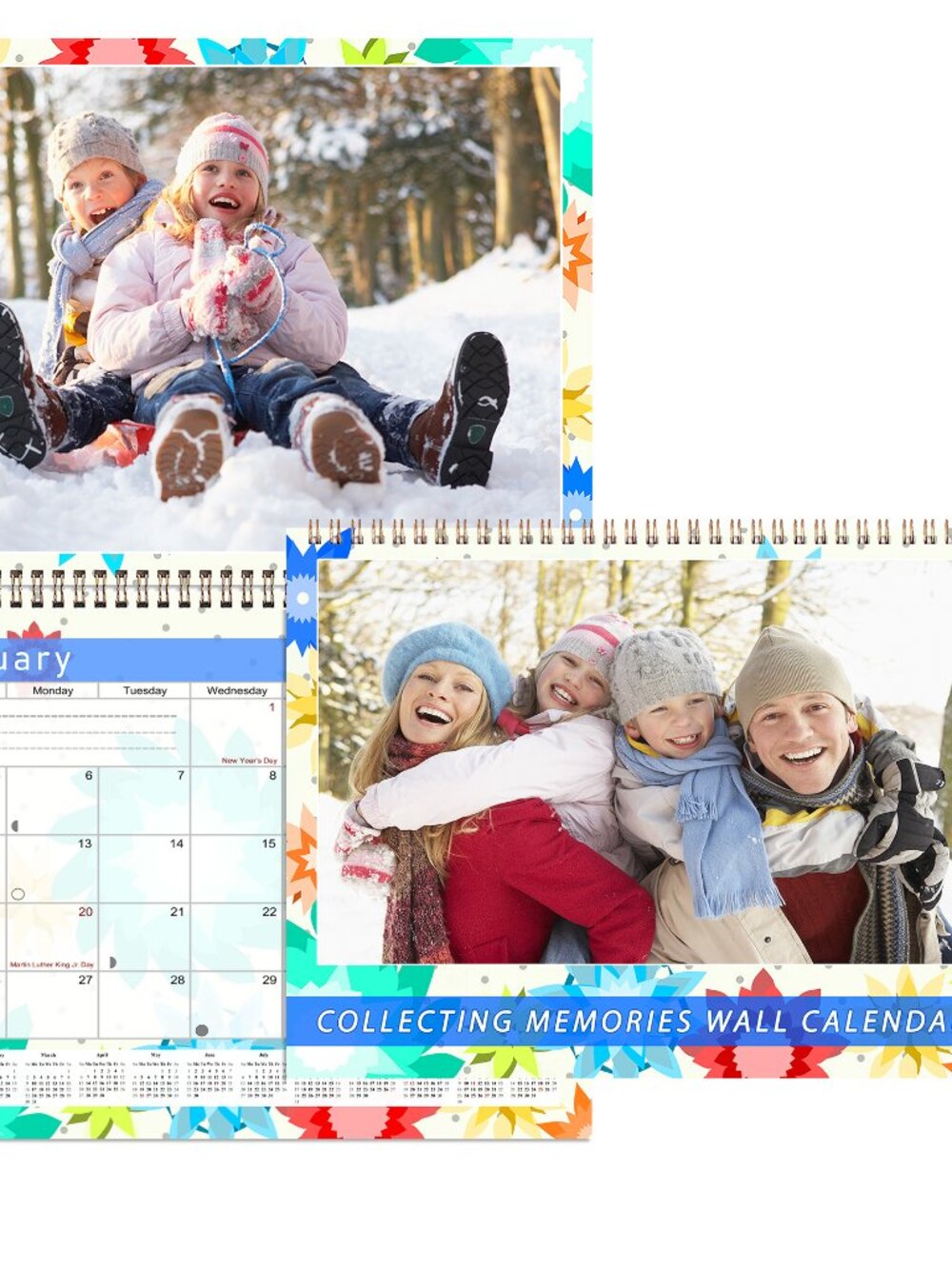 Personalized Custom 2027 Wall Calendar Spiral-bound - 12 Months. 11 x 8in.#01
